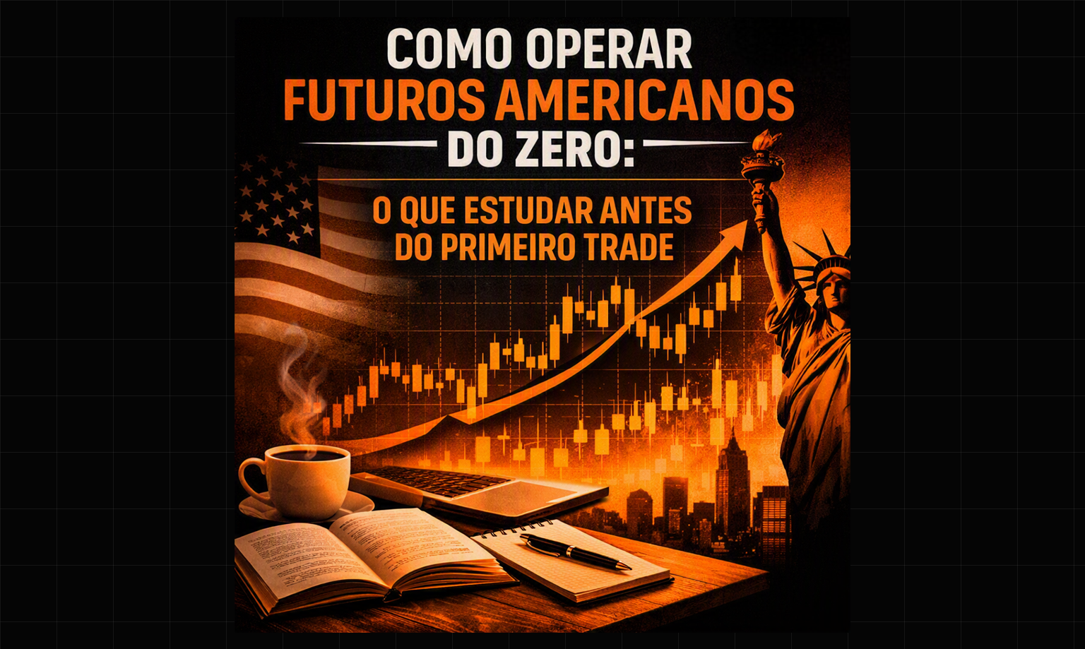 Plataforma NinjaTrader com gráficos de futuros americanos ES, NQ, MES e MNQ no monitor