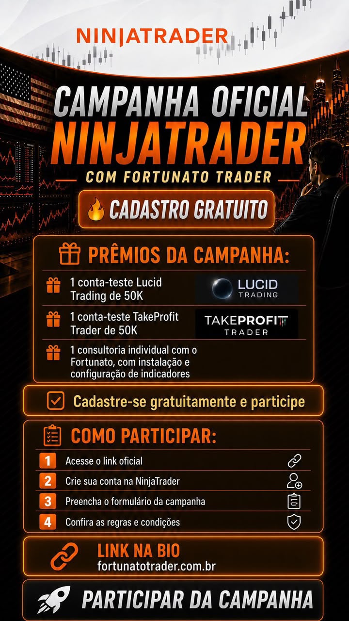 Campanha oficial NinjaTrader com Fortunato Trader