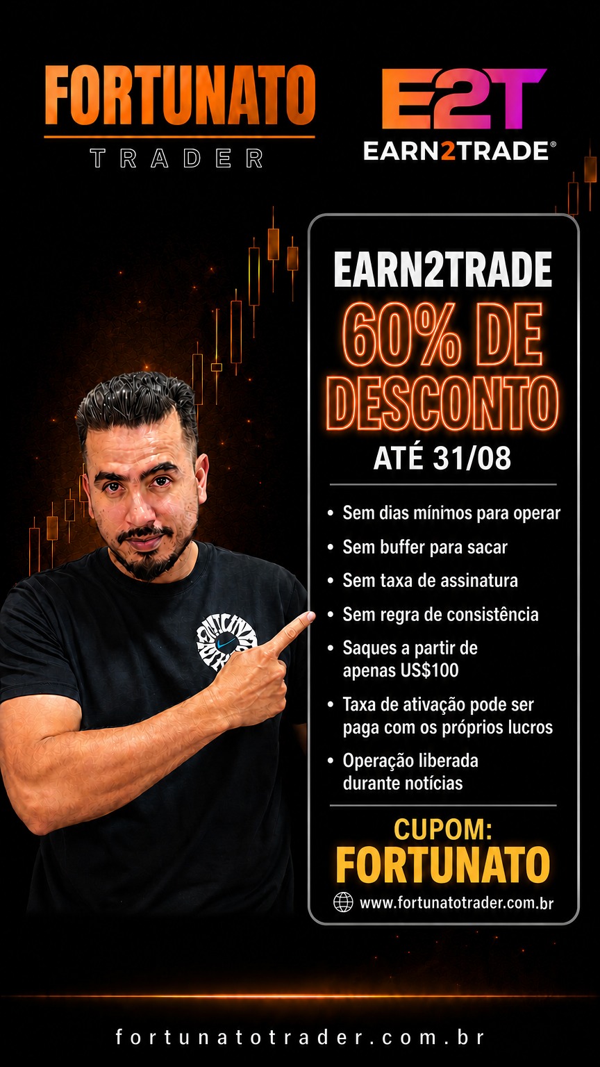 Earn2Trade — 50% OFF com cupom FORTUNATO