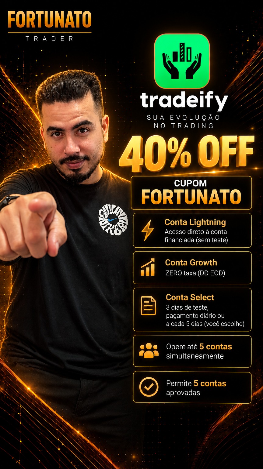 Tradeify — 40% OFF com cupom FORTUNATO